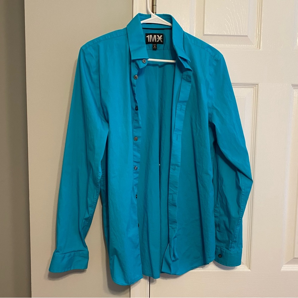 Turquoise express mens button down
